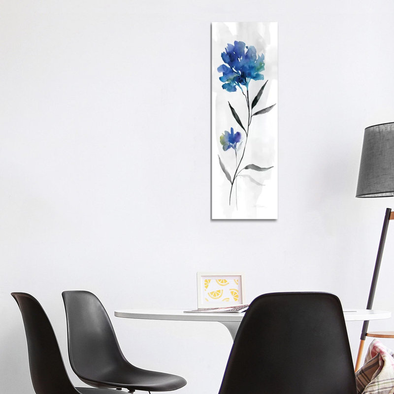 Beautiful Blue II 1 Piece Panoramic Wall Art on Canvas, 30.48 cm H x 91.44 cm W x 1.91 cm D, Wrapped Canvas