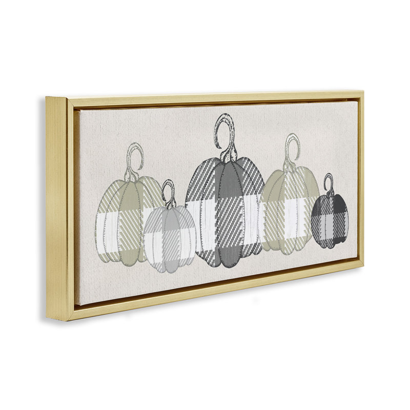 Toile à carreaux à motif de carreaux à motif de citrouilles flottantes noires par Daphne Polselli, H 11 po x l 25 po