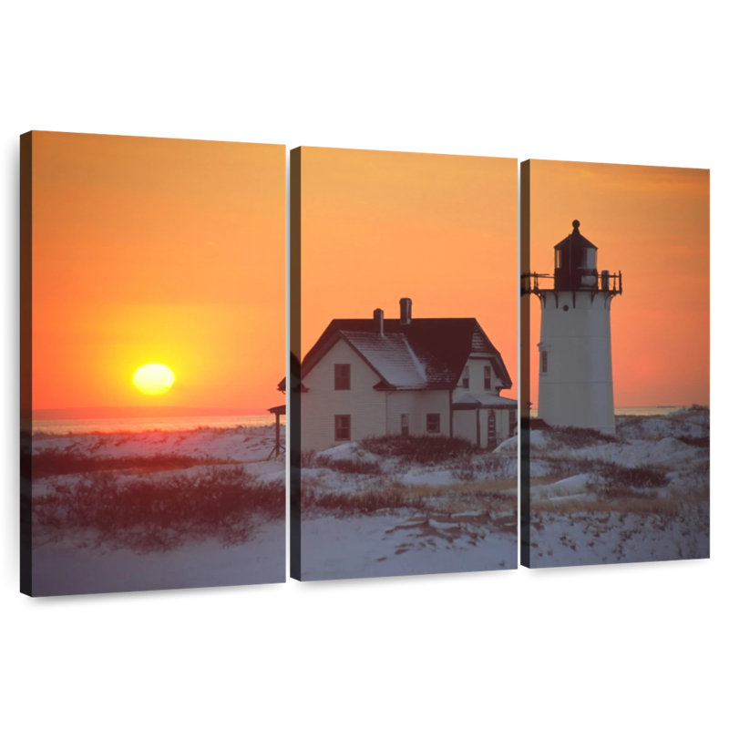 Aletra, coucher de soleil au phare de Race Point, H 42 po x l 65 po