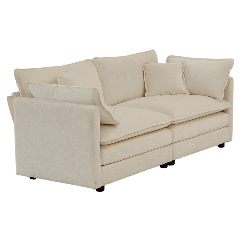 Canapé moderne en tissu pour causeuse pour le salon, Beige