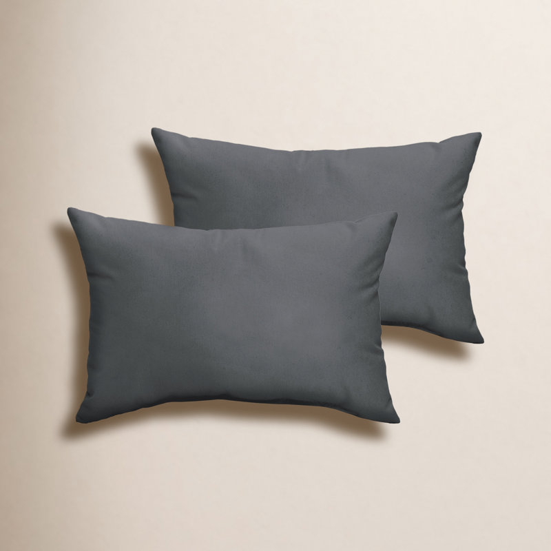 Housse et insert de coussin rectangulaire d'extérieur Almeda, Gris anthracite Fresco, 12 po x 24 po