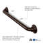 Barre d'appui en acier inoxydable bronze huilé 16 po ADA Modern Modern-124175787-124175788