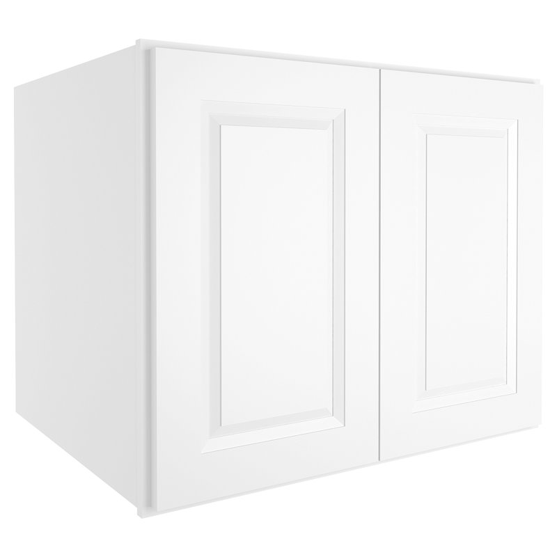 HOMEIBRO Cozy Design 30 W x 24 D x 24 H Ready-to-Assemble Plywood Traditional Standard Wall Cabinet in Traditional White