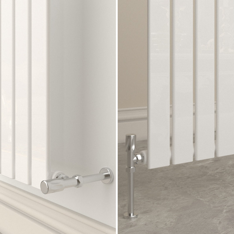 Flat Panel Central Heating Designer Radiator, White, 60cm H x 74.8cm W x 4.6cm D