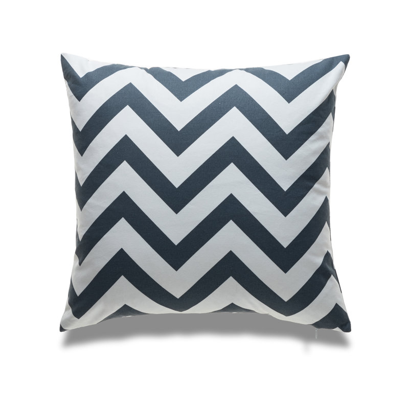 Chevron Reversible Throw Pillow, Navy Chevron, No Fill