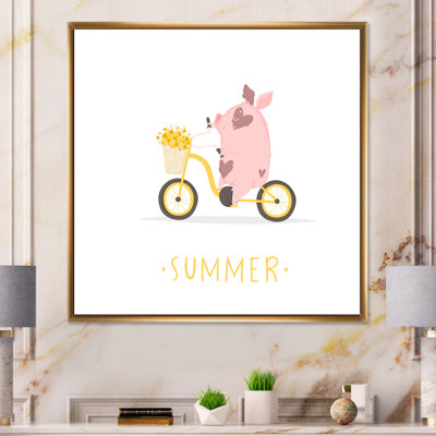 " Little Piggy On Summer Bicycle "
