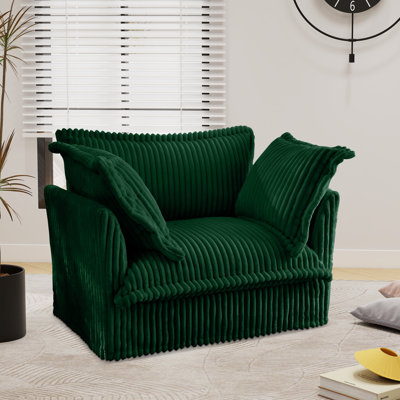 Fauteuil à revêtement antidérapant avec 1 grand coussin de dossier et 2 coussins décoratifs