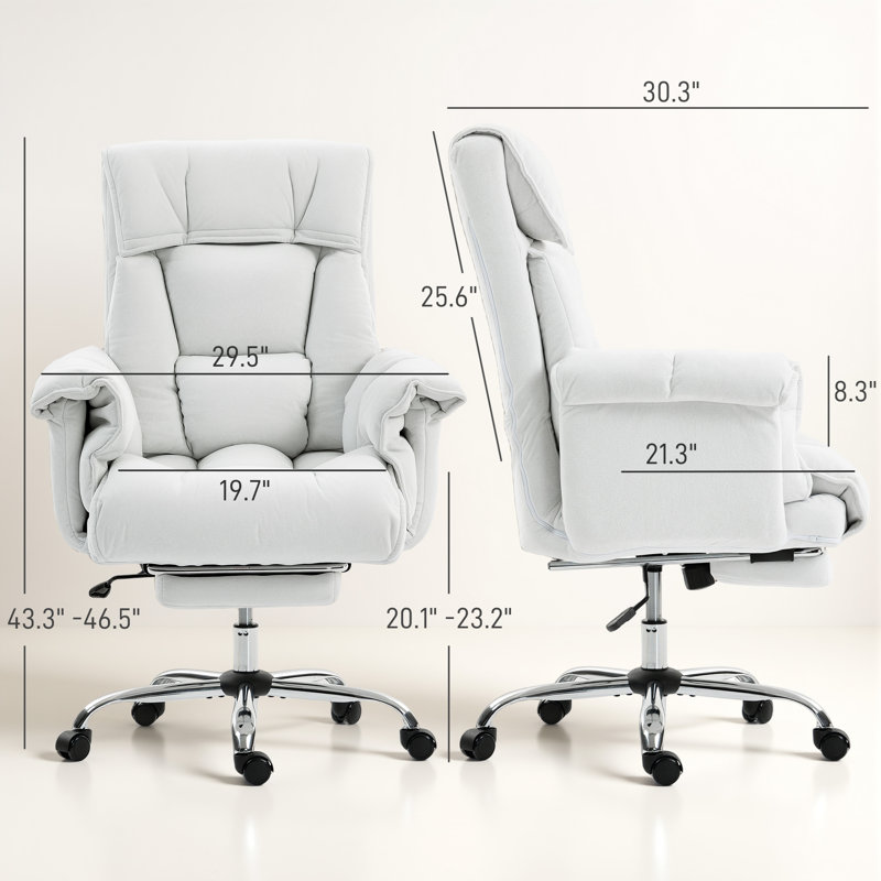 Chaise de bureau inclinable avec repose-pieds, chaise de bureau à haut dossier