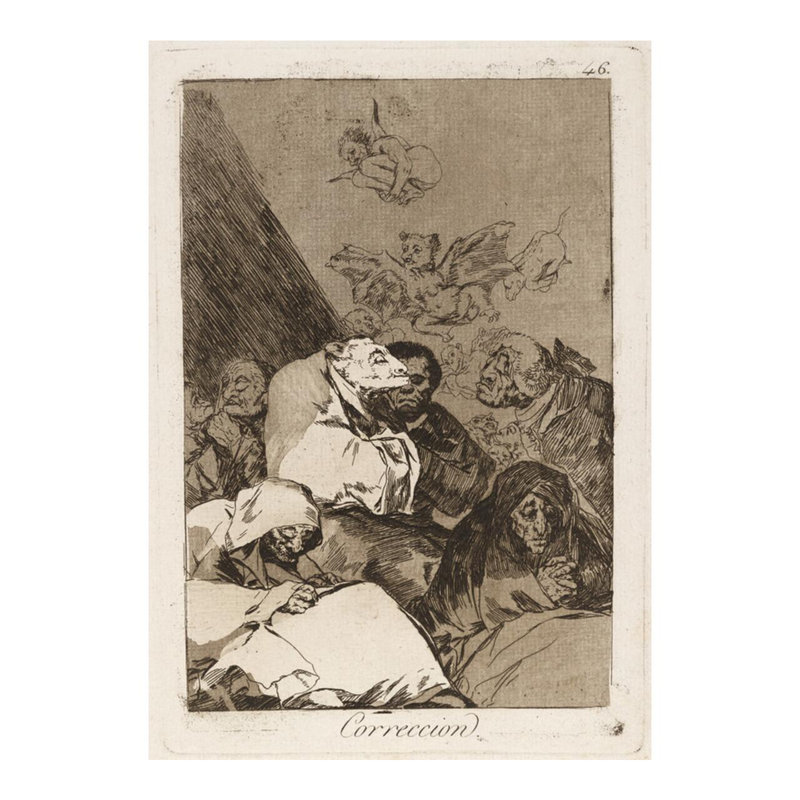 Correccion. (Corrigé.) Par Francisco de Goya - Estampe numérique, H 20 po x l 16 po