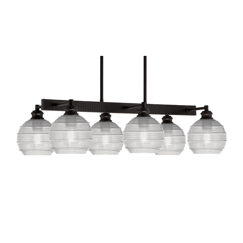 Edge 6 Light Bar With 6" Glass, Espresso, Clear