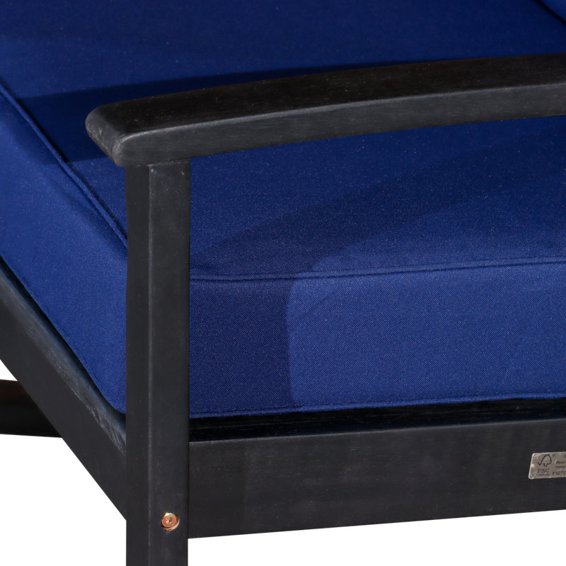 Chaise berçante, Noir / Bleu