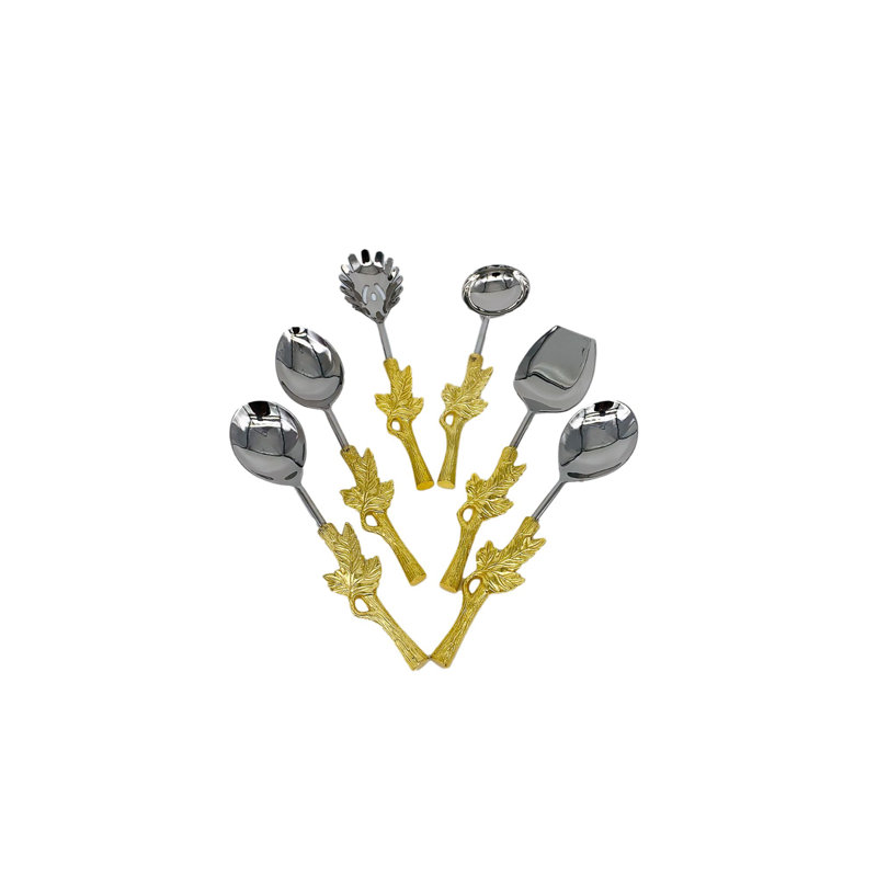 Blanken 6 Piece Stainless Steel Hostess Set, Gold