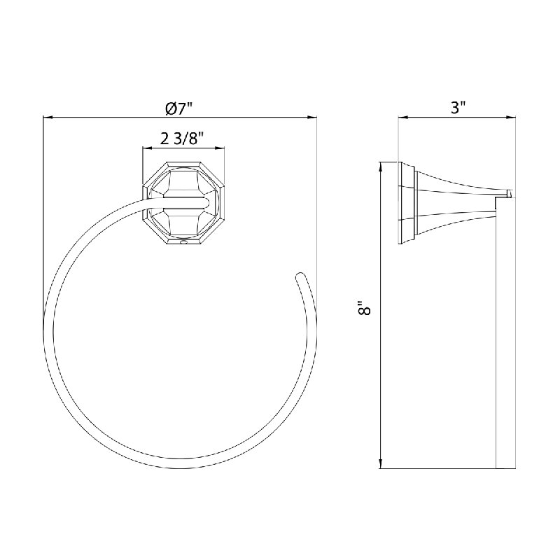Deco™ Towel Ring, Polished Chrome