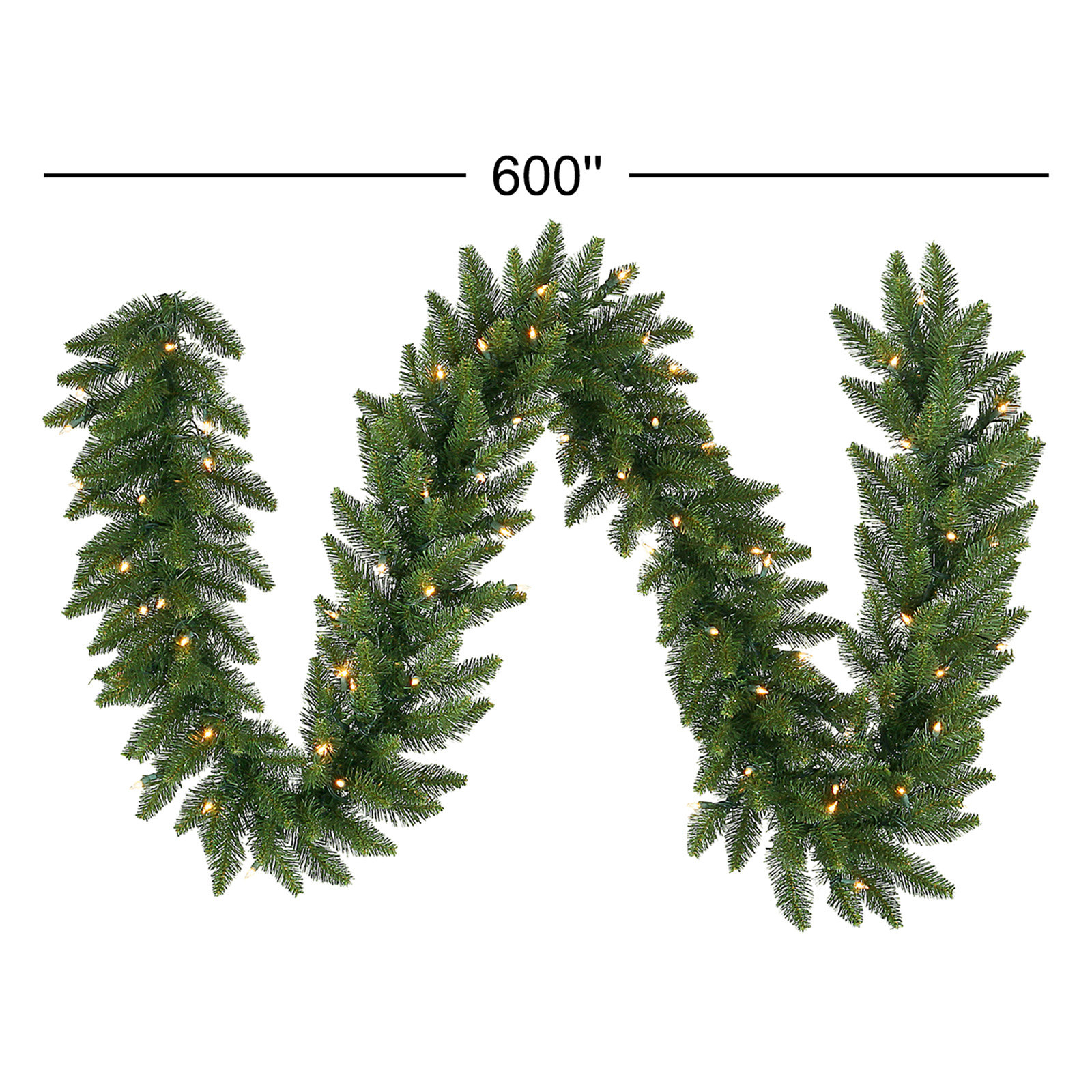 Oberlander Lighted Faux Fir Garland, 600'' L