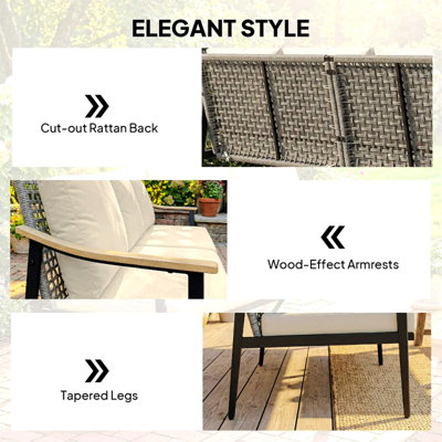 Canapé d'extérieur 3 places Chic Wicker