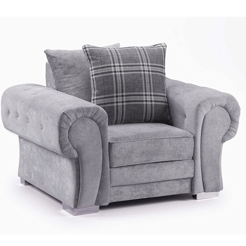 Desjardins Upholstered Armchair, Grey