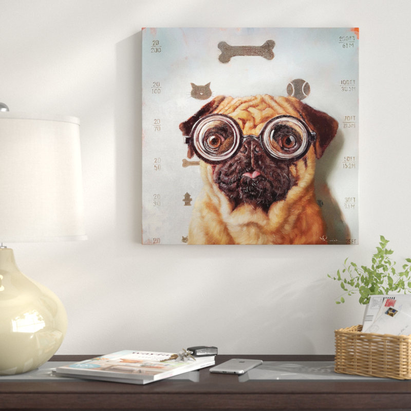 « exam eye exam », impression sur toile, H 12 po x l 12 po x P 0,75 po, Toile tendue, Pas de tapis