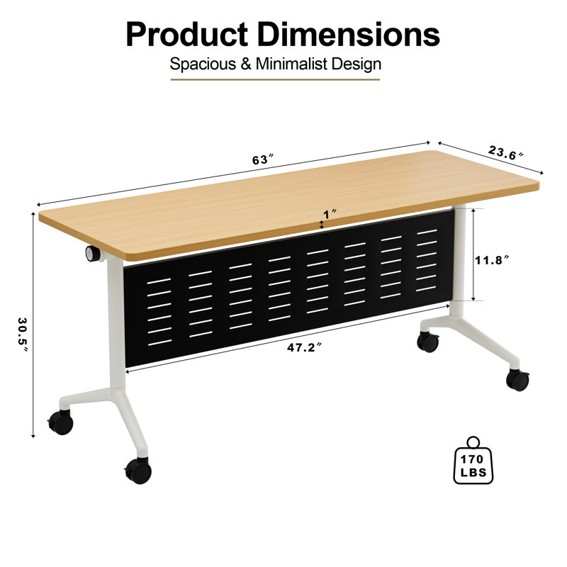Ensemble de 3 tables gigognes mobiles Healy, Natural