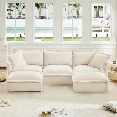 Siège profond 3 places, revêtement en chenille, canapé de salon spacieux en tissu, canapé modulaire, maison relaxante