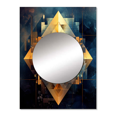 Gold Cubist Visions III - Cubism Mirror Wall Decor MTMIR102869