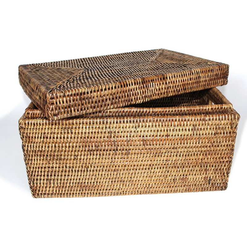 Matahari US Wicker Decorative Basket, Antique Brown