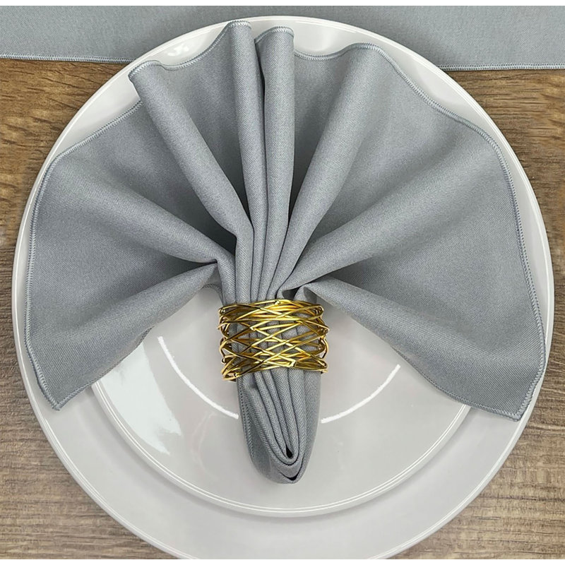 Atara Polyester Solid Colour Square Napkin, Silver