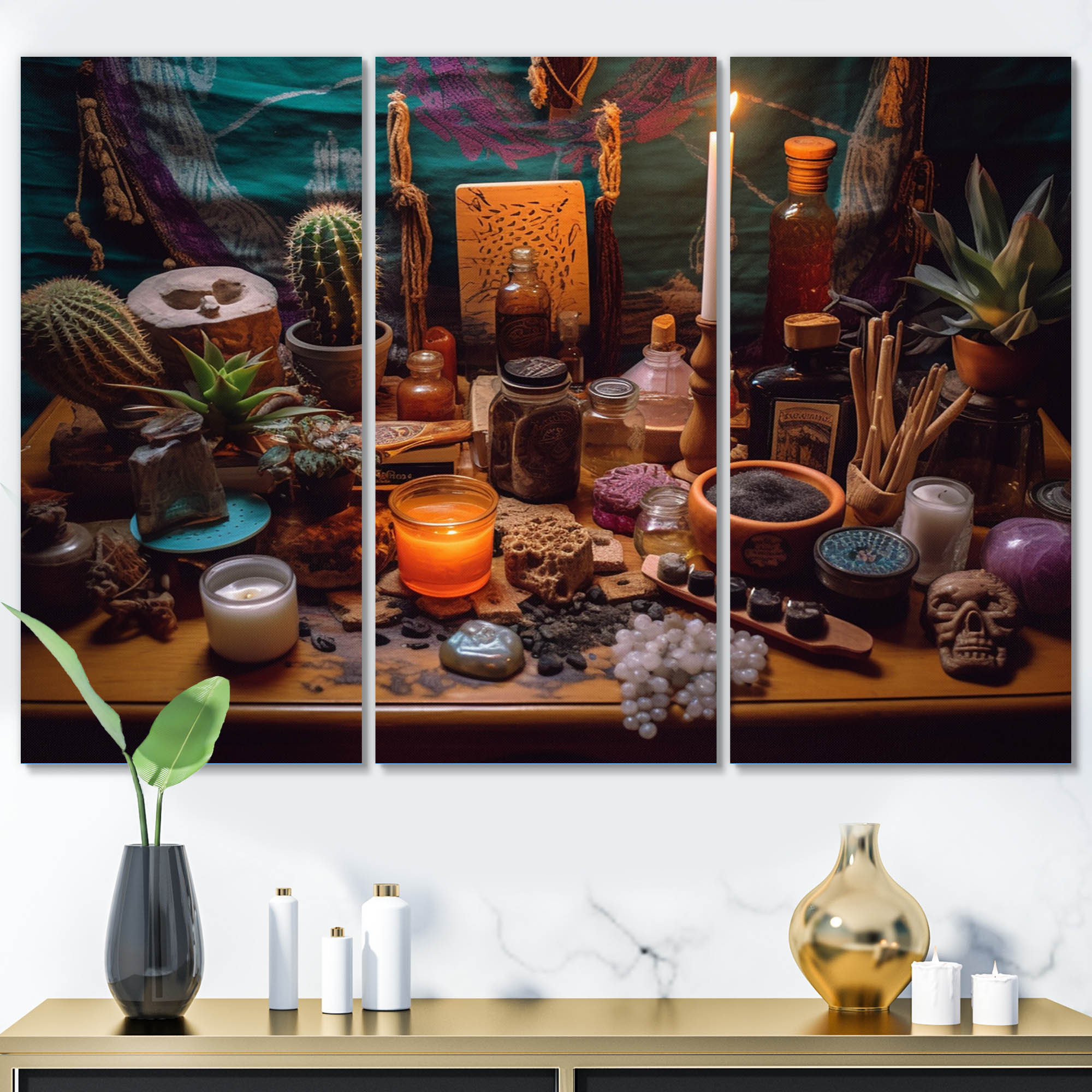 Design Art Shamanic Altar With Sacred Objects III - Christianism Canvas ...