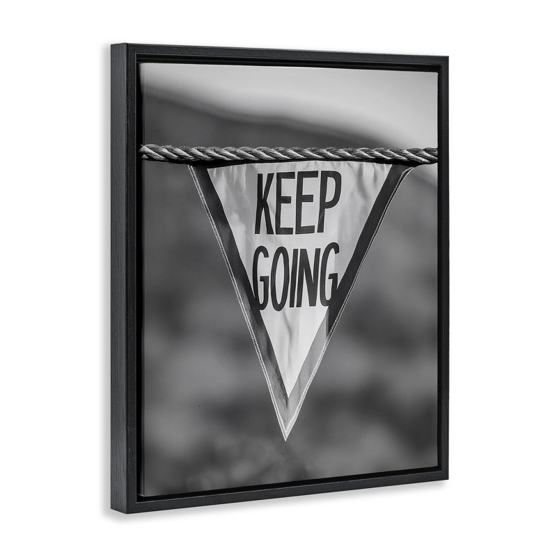 «Keep Going Pennant» par Daphne Polselli, Cadre flottant noir de jais, H 31 po x l 25 po