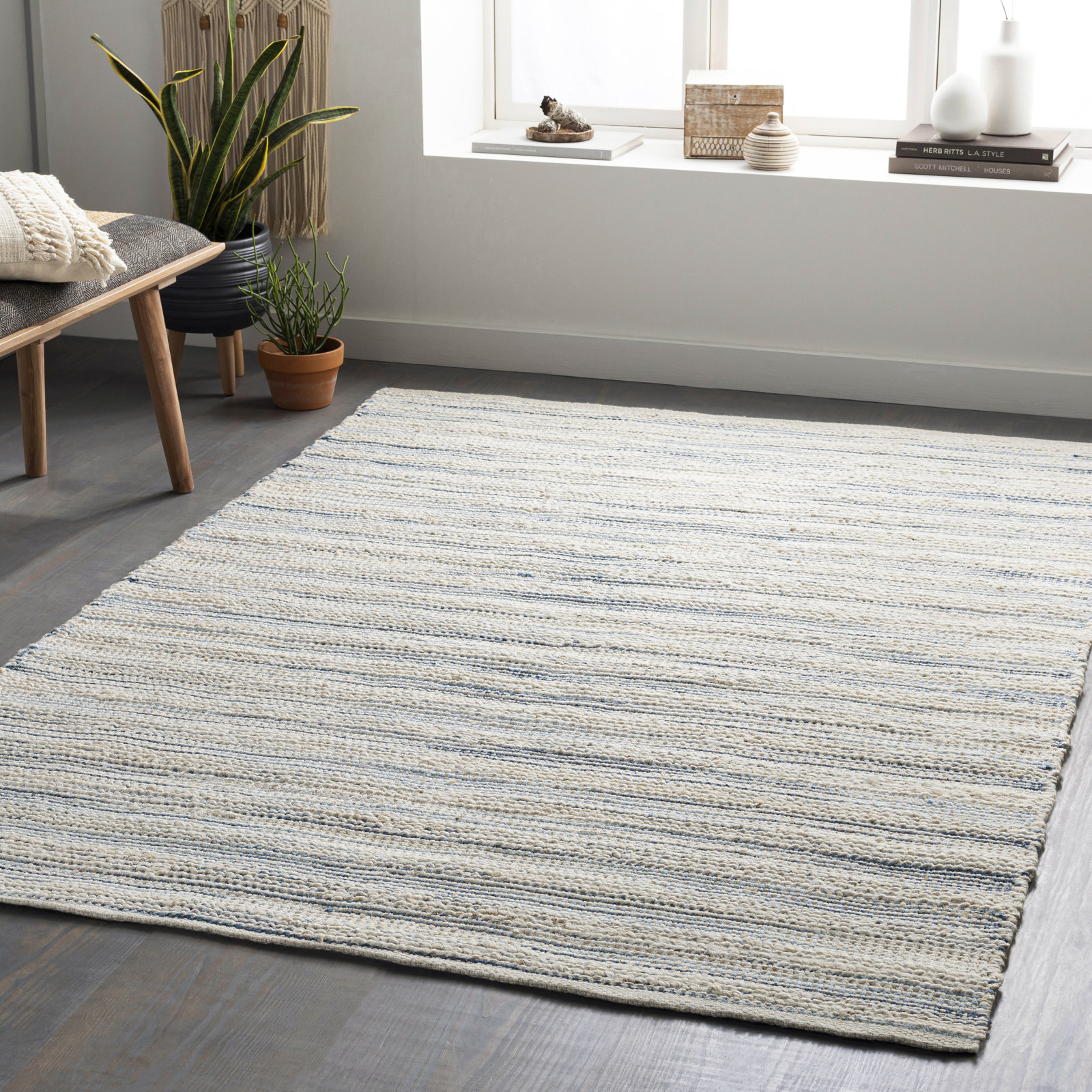 Paley Hand-Woven Striped Rug, Rectangle 6' x 9'