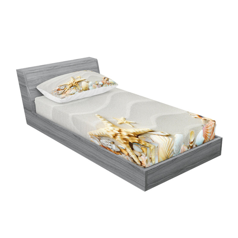 Multicolore ensemble de draps et taies décoratifs Ambesonne Starfish, Ensemble de draps pour lit simple + 1 drap-housse 