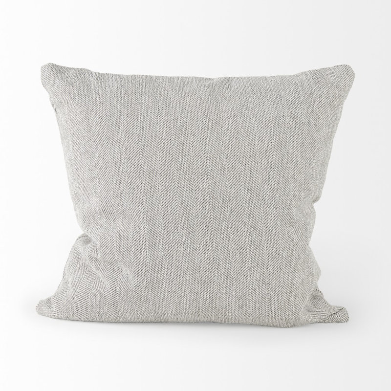 Stone Gray Basket Weave Accentthrow Pillow