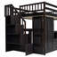 Lit mezzanine robuste en pin avec conception de maisonnette et rangement intégré, idéal pour les pièces et les petits espaces-1060503708-1060503706