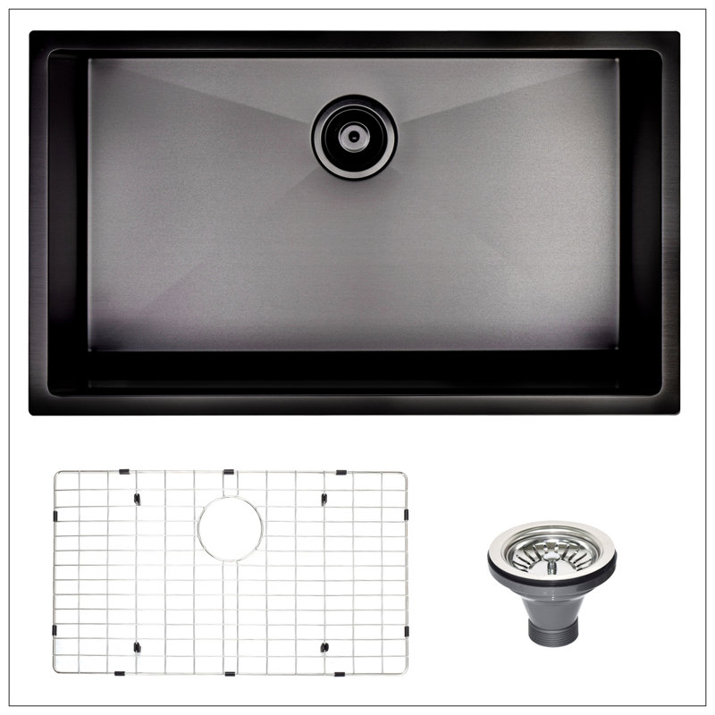 30" L X 18" W Undermount Kitchen Sink With Sink Grid