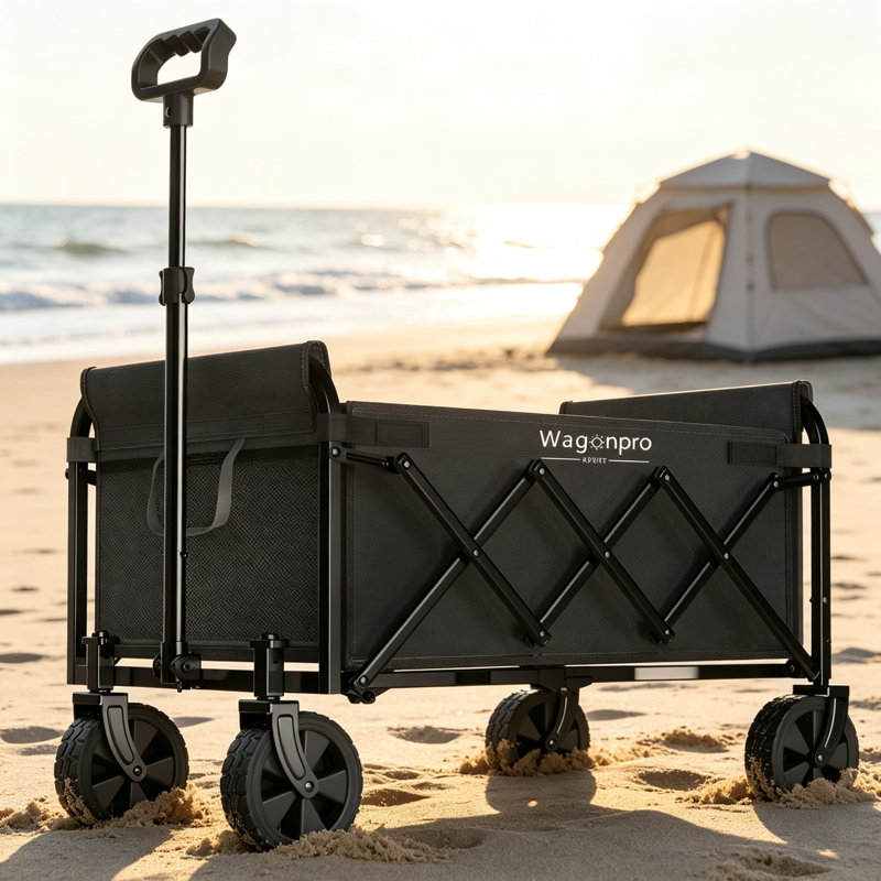 Expandable Dual-Layer Utility Wagon, Black