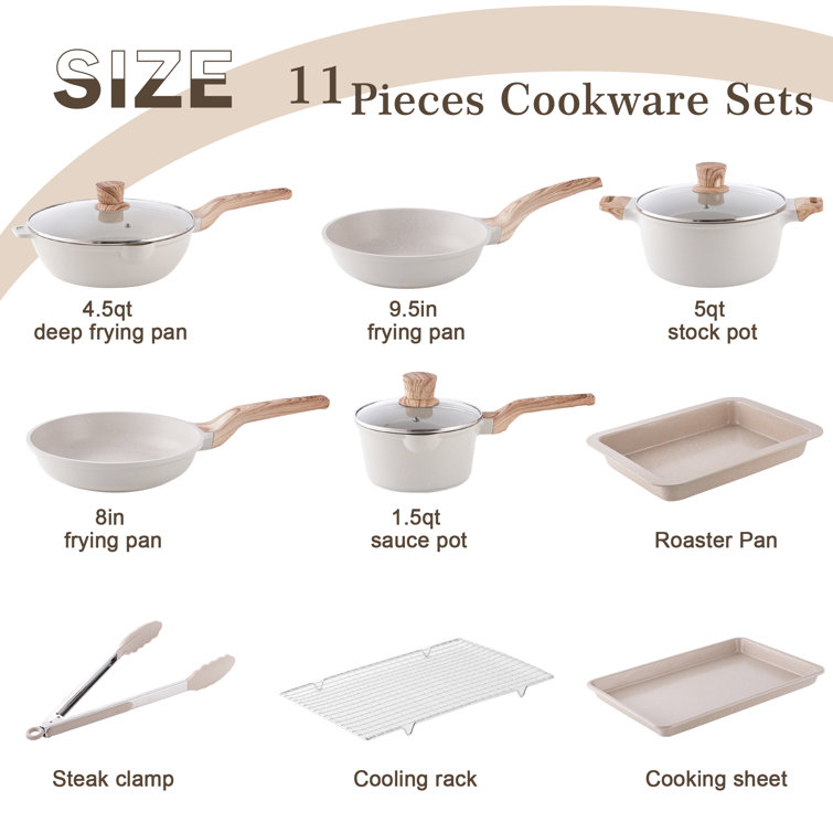 Caannasweis-22 Pieces Nonstick Cookware Sets