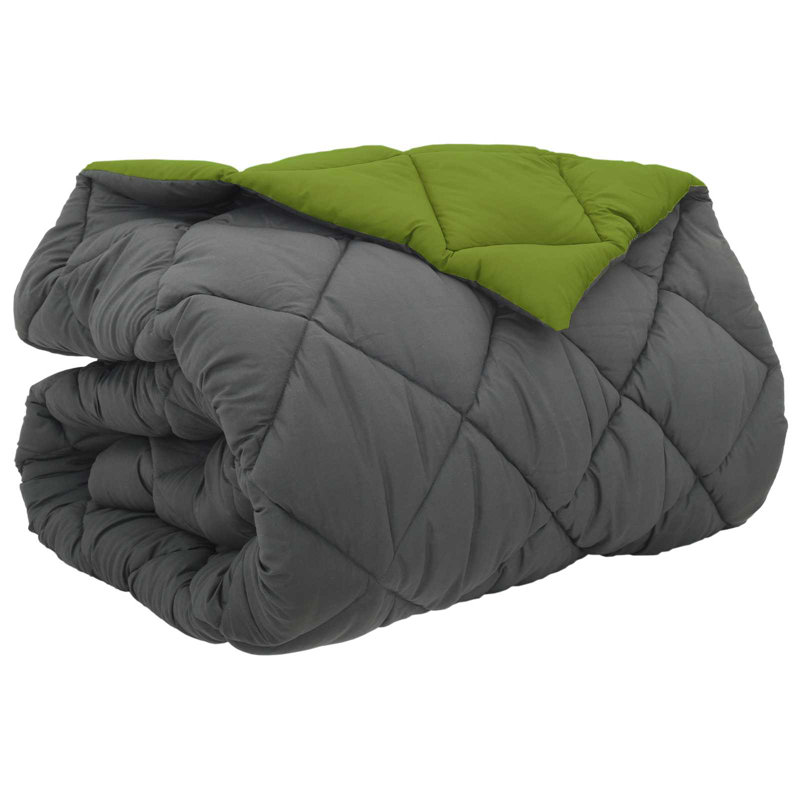  Winter Duvet Green And Anthracite 220 X 260 Cm Microfiber, Double