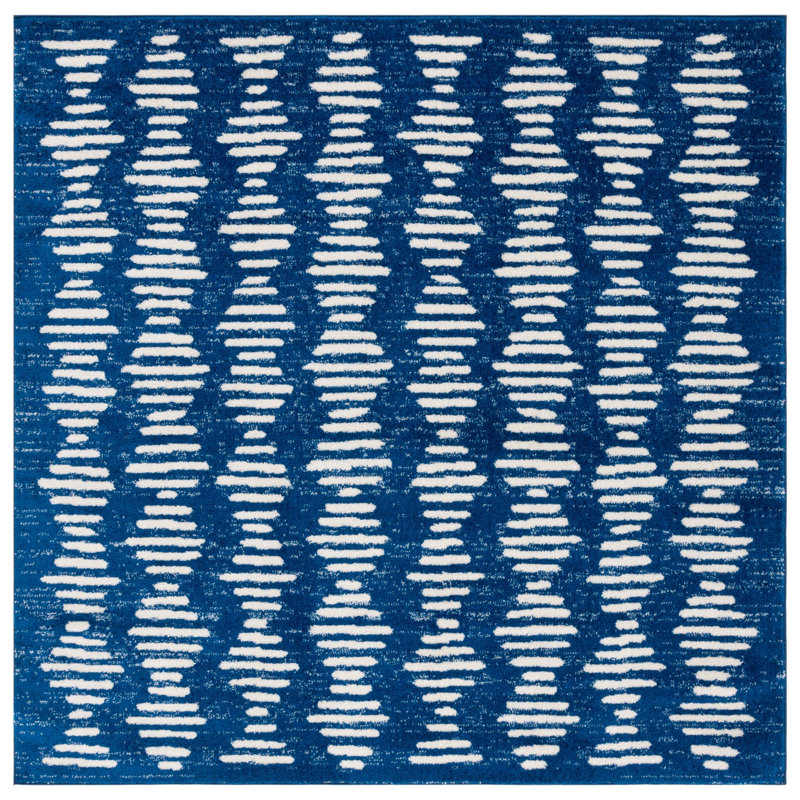 Kalynne Tulum Performance Abstract Rug, Square 6'7"