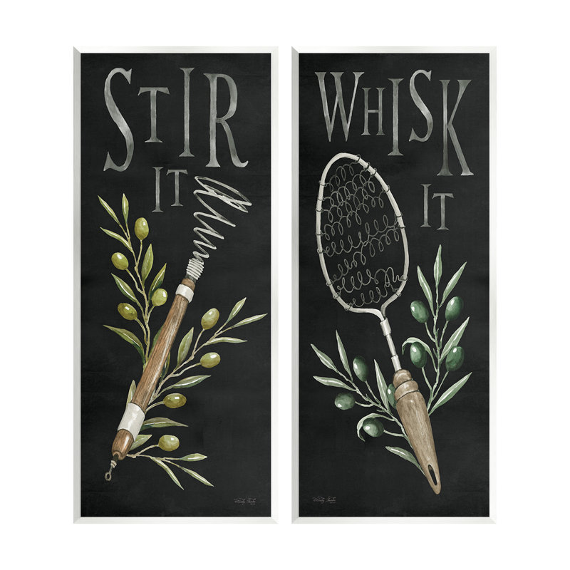"Vintage Kitchen phrases", ensemble de 2 plaques murales par Cindy Jacobs