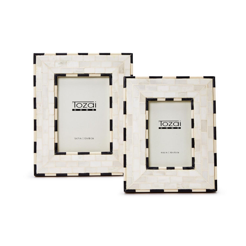 Brick Pattern Set Of 2 Photo Frames