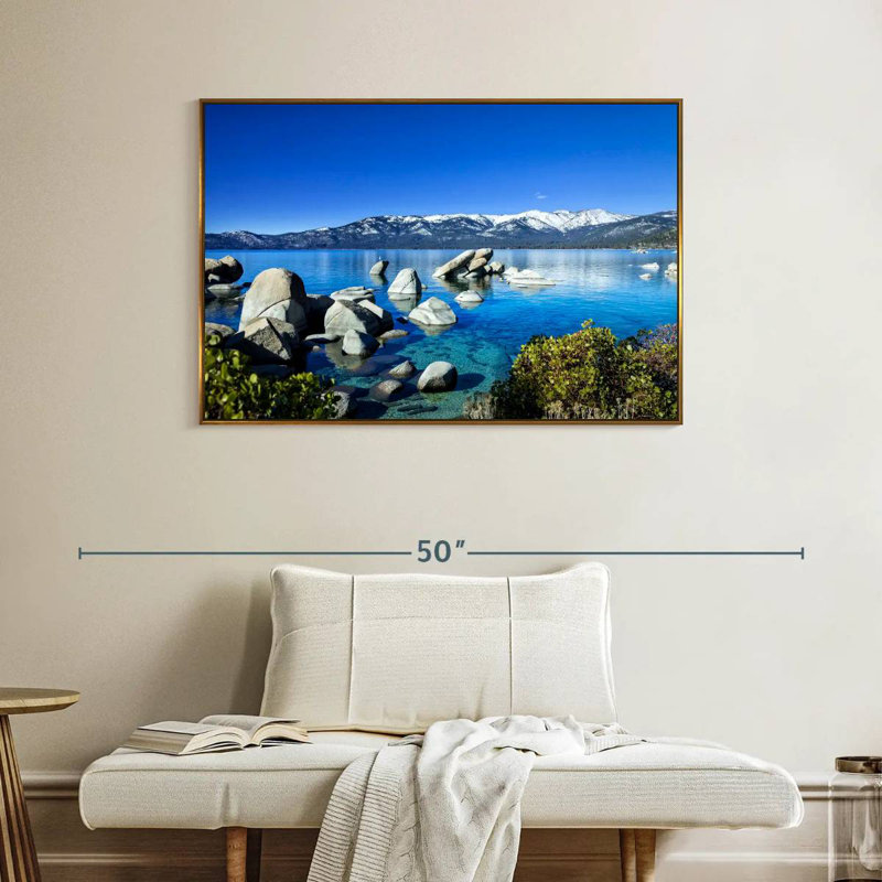 Port de sable pittoresque, Cadre flottant doré, 40 po x 27 po