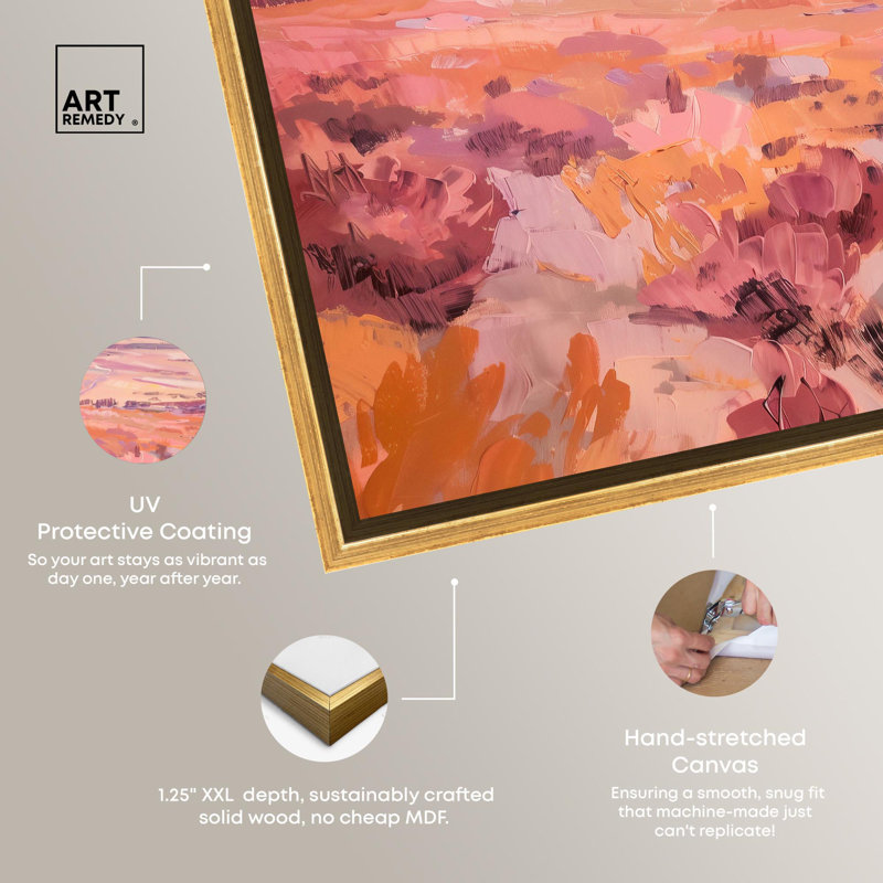 Warm Desert Landscape Canvas Print with Gold Frame, 24" x 20"