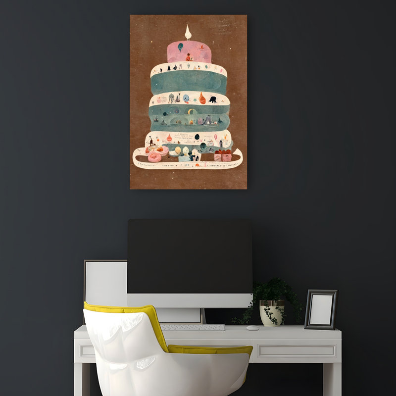Whimsical Layers Abstract Retro Surreal Wall Art Print, 45.72cm H x 30.48cm W