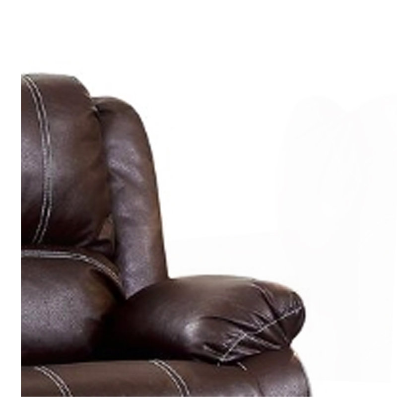 Hagar 60"L Upholstered Reclining Loveseat, Brown Faux Leather