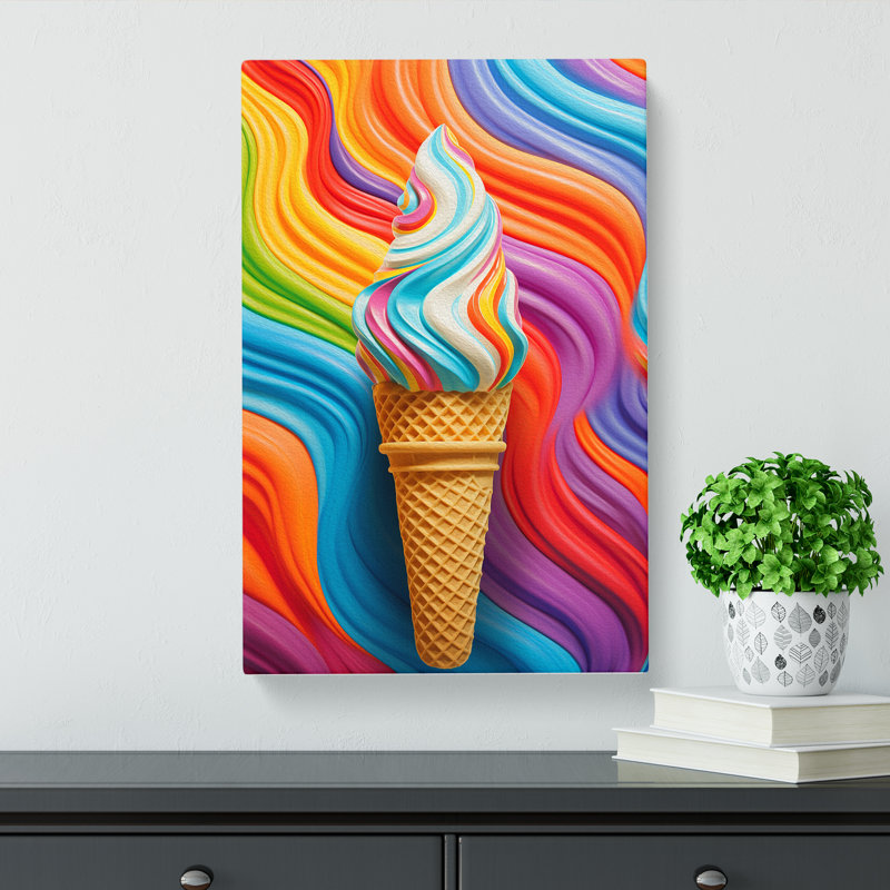 Ice Cream Op - Wrapped Canvas, 60cm H x 40cm W x 3cm D
