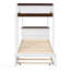 Lit superposé simple au-dessus de simple avec lit gigogne simple, rangement et bureau-133411391