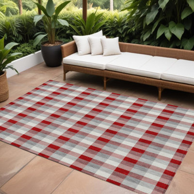 Tapis d'intérieur lavable à carreaux beige 10 pi x 14 pi