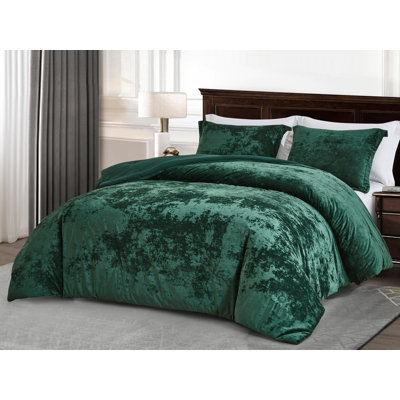 Lux Distressed Velvet Reversible Comforter Set