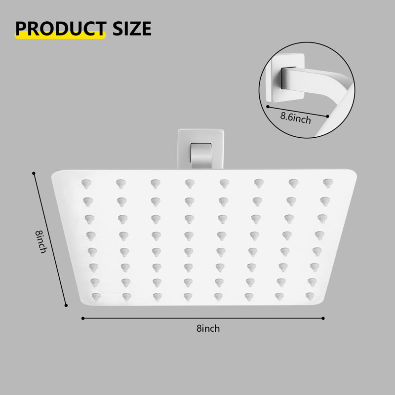 Rain 1.8 GPM GPM with Self-Cleaning, White