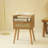 Mid Century Modern Nightstand - Small Bedside Table With Rattan Drawer - Wood End Table With Open Shelf For Small Spaces-1597398329