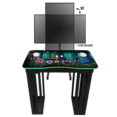 3 Sided Pedestal Arcade Machine With 3,500+ Games, Stand and rotating TV Stand
